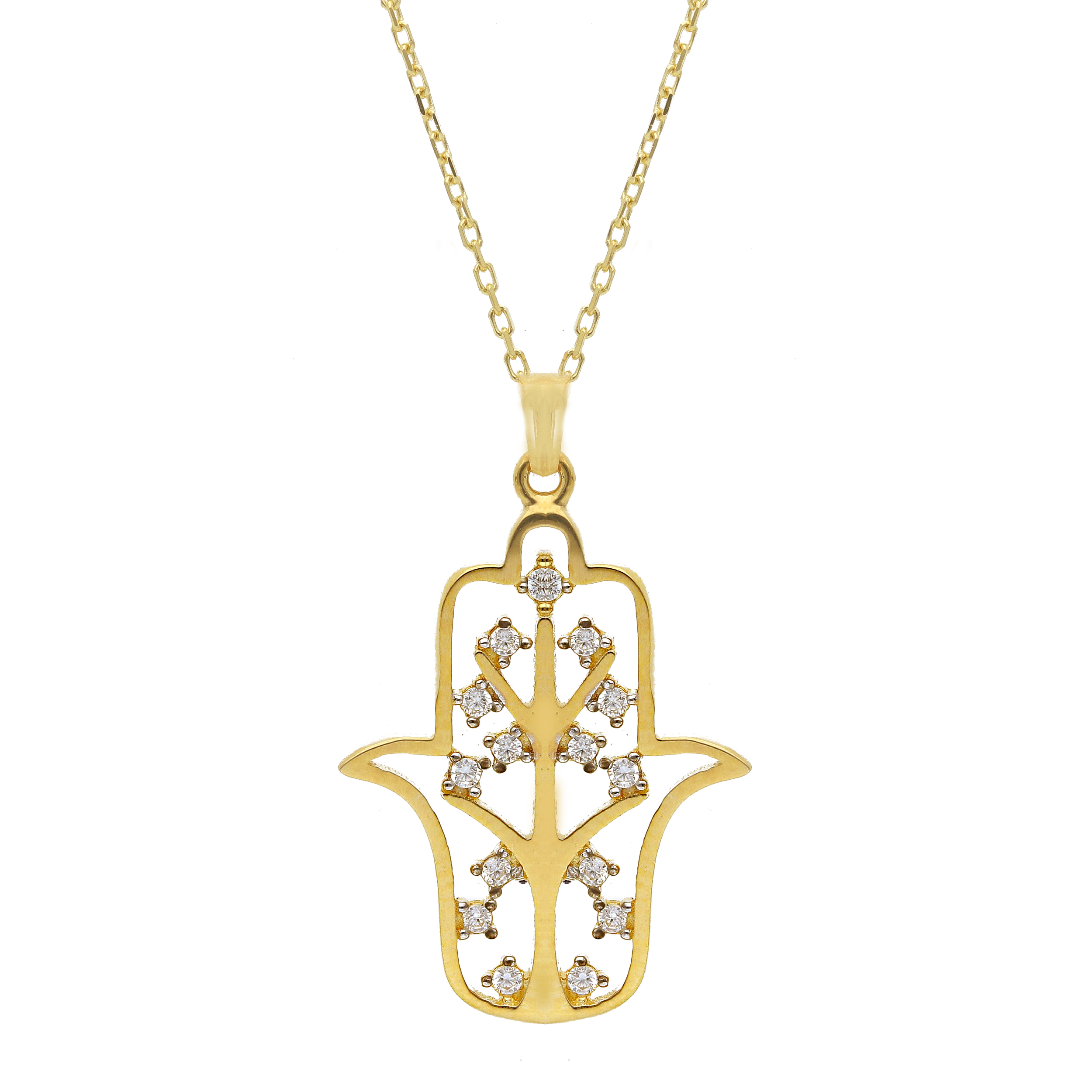 Golden necklace with the tree of life k14  (code S224101)